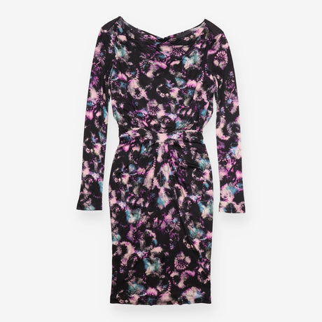 Black & Purple Embellished Metallic Beaded Dress