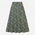 Skirt Rose Organic Cotton A-Line Maxi Floral Teal 