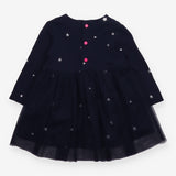Dress navy blue jersey stars net skirt
