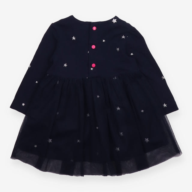 Dress navy blue jersey stars net skirt