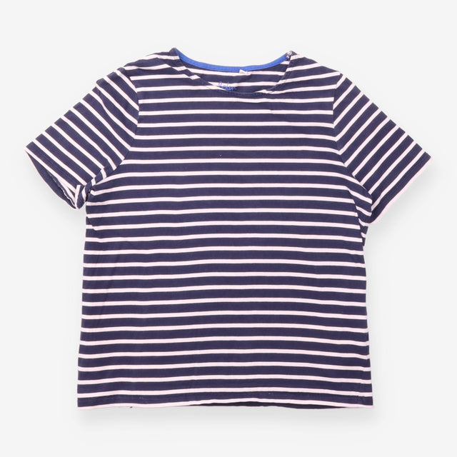 Top Navy Pink Stripe Short Sleeve Cotton T-Shirt