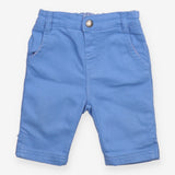 Blue trousers stripe waist lining side split