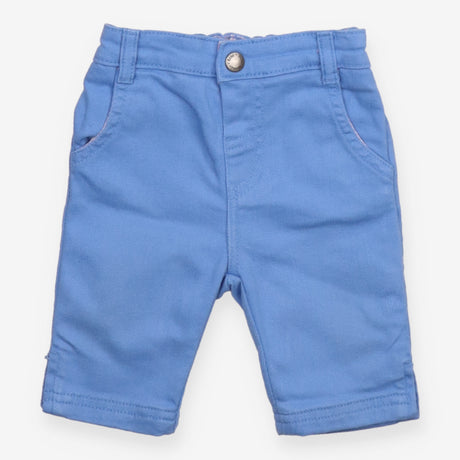 Blue trousers stripe waist lining side split
