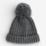 Grey knit bobble hat