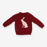Sweater knit maroon hare with bowtie 