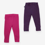 Leggings 2pcs Pink and Navy Pink Stripe