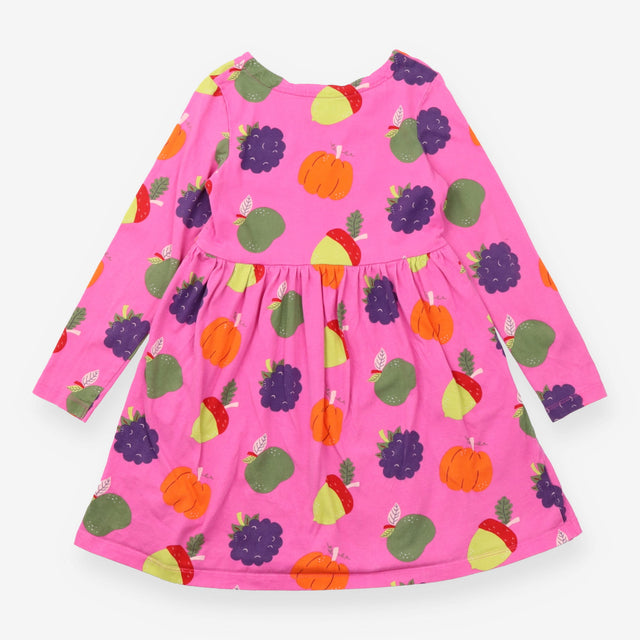 Jersey dress pink long sleeve autumnal garden