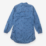 Mid Blue Embroidered Polka Dot Denim Tunic
