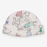 Baby hat white with dogs