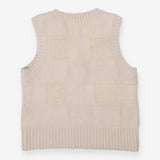 Textured v neck mohair knit vest