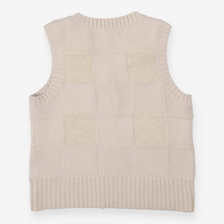 Textured v neck mohair knit vest