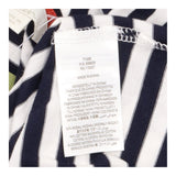 Jersey Top Navy White Stripe Square Neck Long Slee