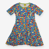 Blue Dress with Fruits