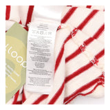 Striped Long Sleeve Cotton Top Red Whit