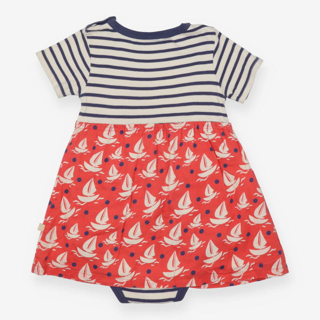 Dress striped blue top bodysuit orange boat skirt