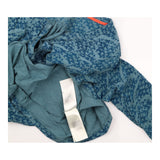 Top Blue Patterned Long Sleeve V-Neck