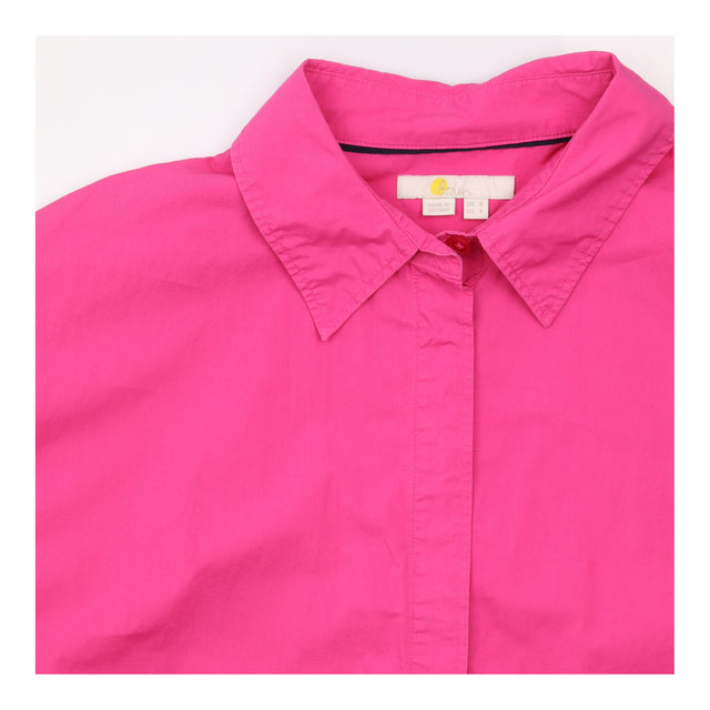 Cotton Button Down Long Sleeve Shirt Bright Pink