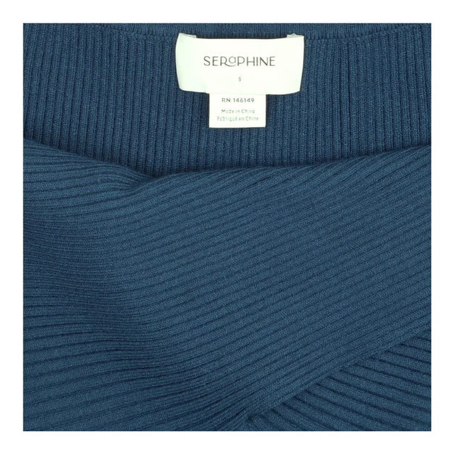 Seraphine Navy Blue Ribbed Knit Crossover Maternit