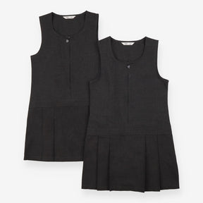 Pinafore grey school heart zip 2 pack