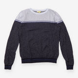 Navy & Grey Geometric Pattern Jumper