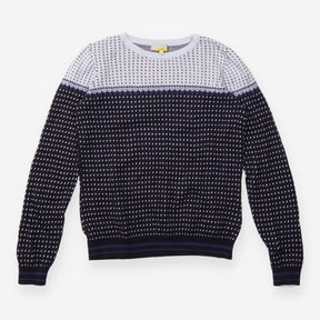 Navy & Grey Geometric Pattern Jumper