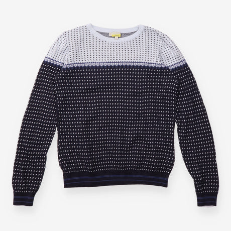 Navy & Grey Geometric Pattern Jumper