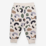 Joggers white with brushstroke style shapes