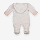Jersey soft white floral pramsuit