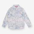 Shirt LS white map in blue