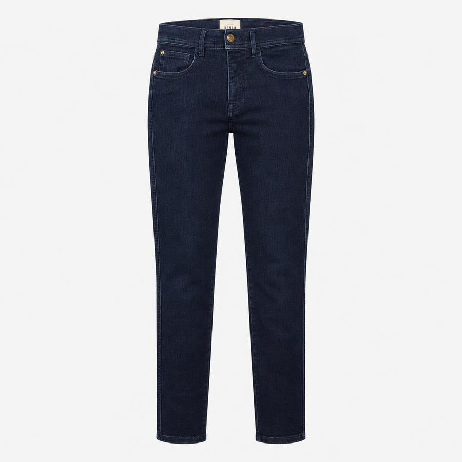Jeans Dark Blue Indigo Straight Slim Fit Denim
