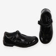 Shoe black patent T-bar velcro