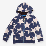 Blue Zip Hoodie with Stars
