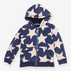 Blue Zip Hoodie with Stars