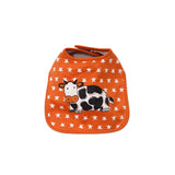 Pumpkin Star Baby Bib with Cow