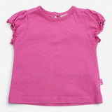T-Shirt Pink Short Sleeve Frill Sleeve