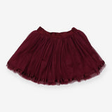 Skirt burgundy net and satin