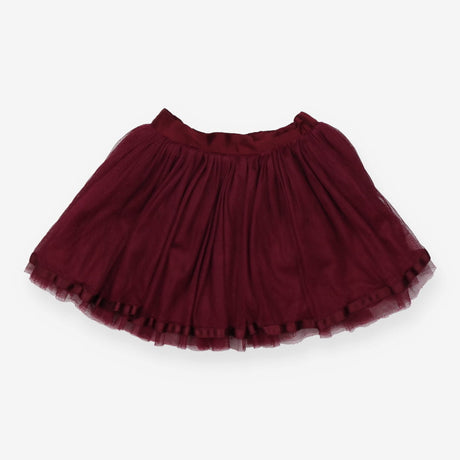 Skirt burgundy net and satin