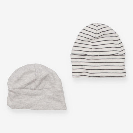 Baby Hats Grey and Black Striped 2-Pack
