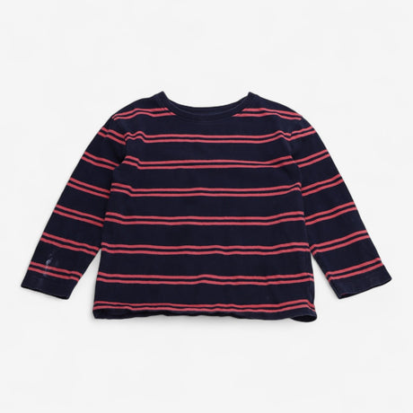 Navy & Red Striped Long Sleeve T-Shirt