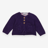 Cardigan pockets purple wood buttons