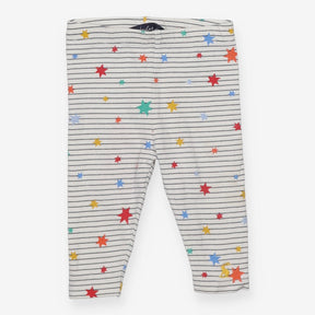 White Striped Star Leggings 