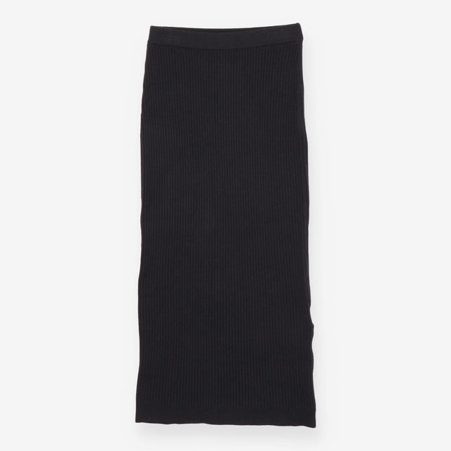 Ribbed Knit Pencil Skirt Women's Midi Stretch