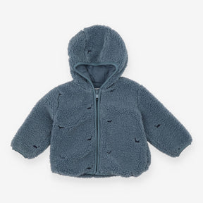 Blue Fleece Coat with Dinosaurs 