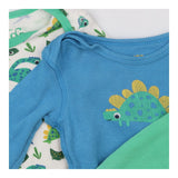 Bodysuit 3pc blue green dinos