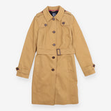 Trench Coat Camel Belted Longline Single Breasted