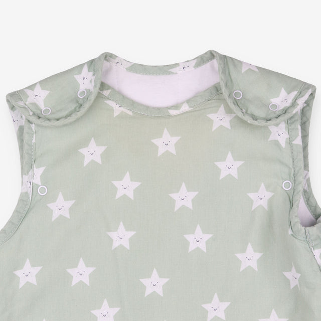 Sleeping bag 2.5 Tog Green with White Smiley Stars