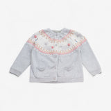 Cardigan Knit Grey Fairisle Rabbits