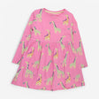 Dress Jersey Long Sleeve Pink with Giraffes