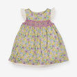 Purple and yellow smocked floral dress 