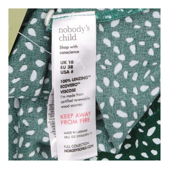 Maxi Dress Green Spot Print Long Sleeve Tiered